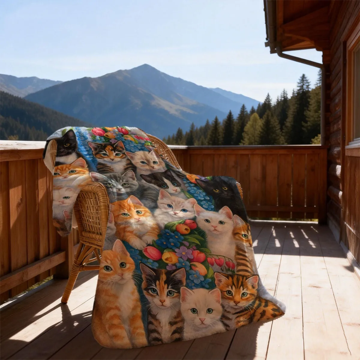One Cute Cat Blanket, a Charming Plush Throw for Boys And Girls, an Ideal Present for Cat Enthusiasts, Soft And Comfortable, Per