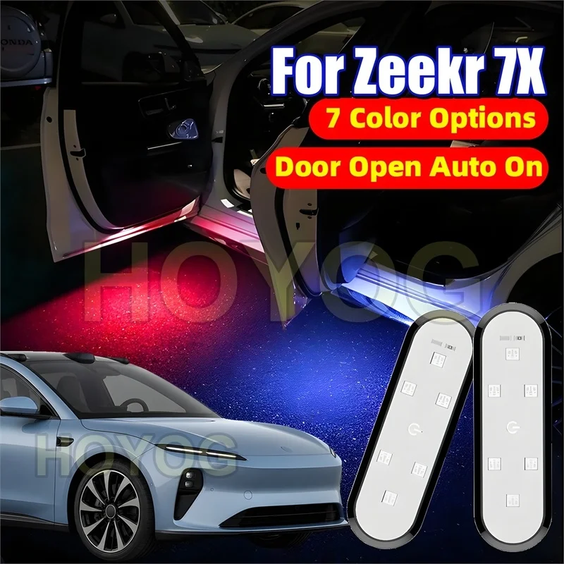 Fit for Zeekr 7X 2024-2026 LED Car Door Courtesy Light with an Infrared Sensor and a USB Rechargeable Battery