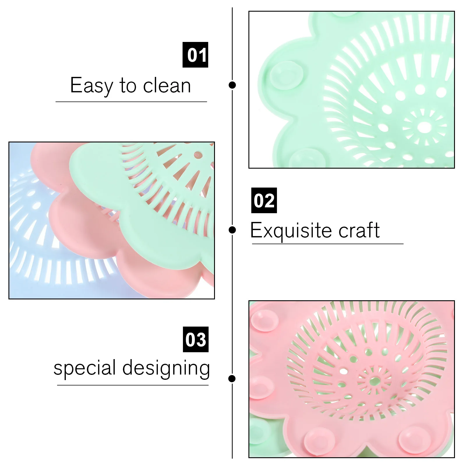 

6Pcs Large Wide Rim Kitchen Sink Strainer Drain Filter Multi Functional Practical Sink Drain Strainer