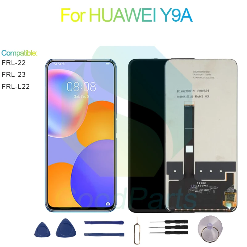 

ЖК-дисплей для HUAWEI Y9A, экран диагональю 6,63 дюйма, FRL-22, FRL-23 Y9A, сменный сенсорный дигитайзер в сборе