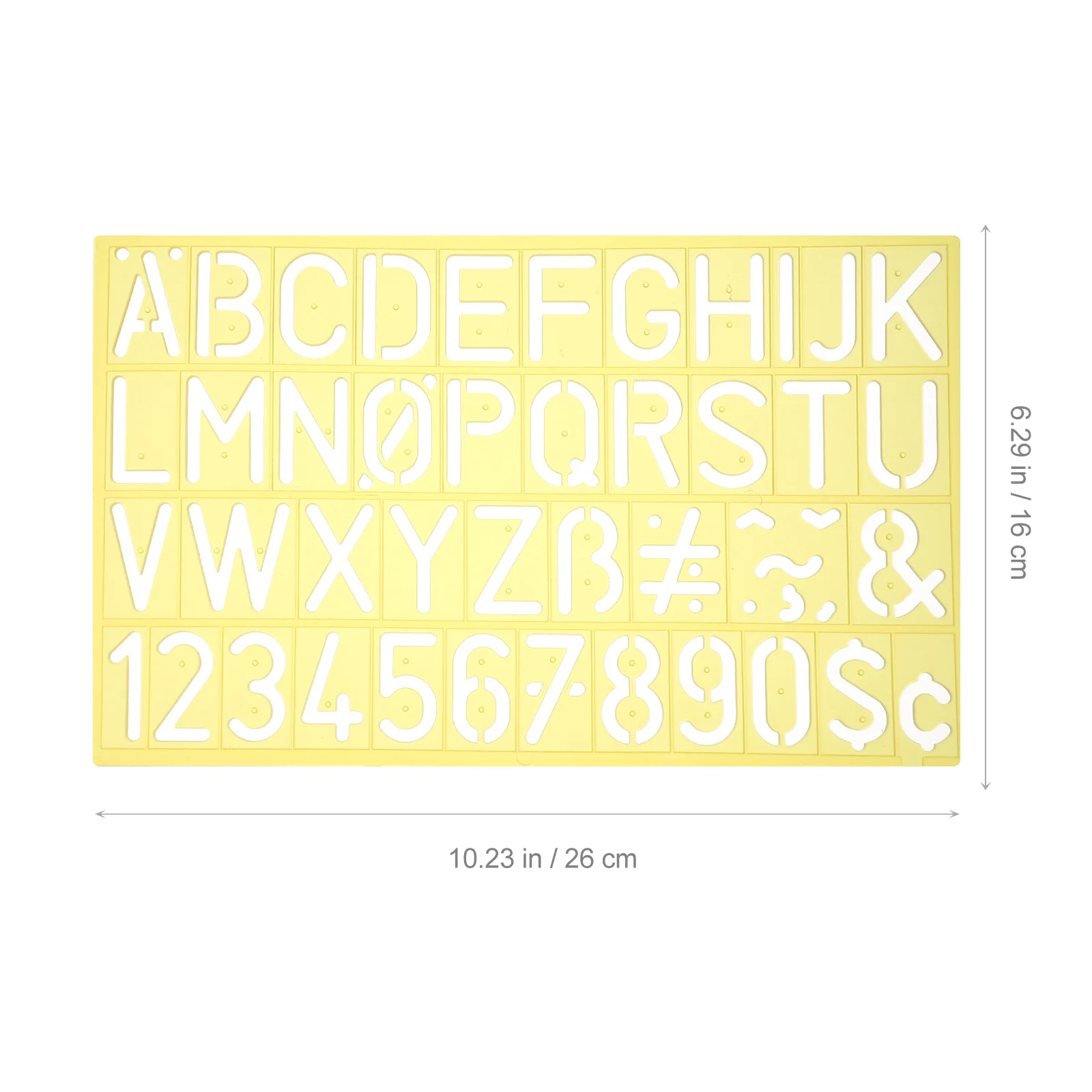 4Sets Symbol Template Ruler Sturdy Plastic Letter Number Drawing Stencil for Cloth Art Wall Decor Gift Card School Craft Use