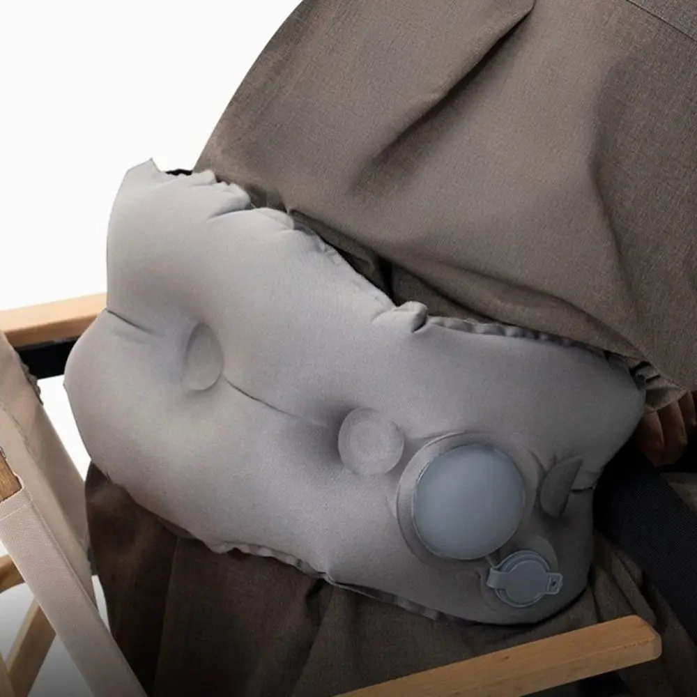 Portable Inflatable Lumbar Pillow with Storage Bag Comfortable Lumbar Support Cushion Breathable Press Self-Inflation