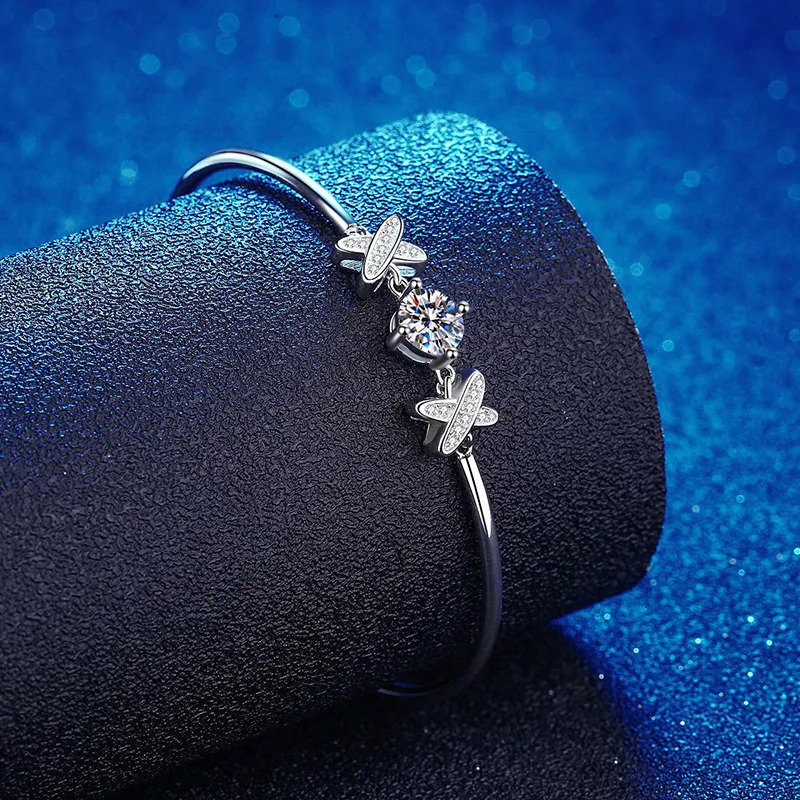 حار بيع البلاتين PT950 18K سوار ذهب مطلي مع PT950 النسخة الكورية ربطة عنق سوار ، 1 قيراط مويسانيتي سوار #2