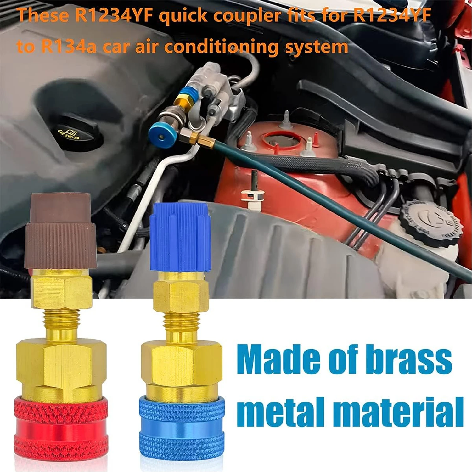 

2PCS Air Conditioner Quick Connector R1234YF/R12 to R134A Quick Connectors Adapters Car Airconditioning Fitting Car Tools