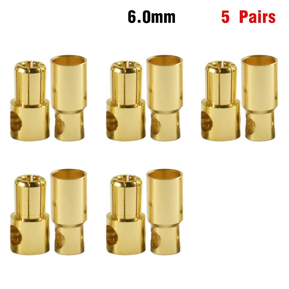 9IMOD 5/10 Paar RC Bullet Connectors 2/3/3,5/4,0/5/5,5/6/8mm Männlich Weiblich Banana Bullet Connector Stecker Vergoldeter Adapter