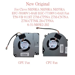 New Original Laptop Cooling Fan For Clevo NH50EA NH50RA NH55RA EFC-70100V1-0AH EGC-77100v1-0AH Fan T58-VB 911ST 6-31-NH5E2-202