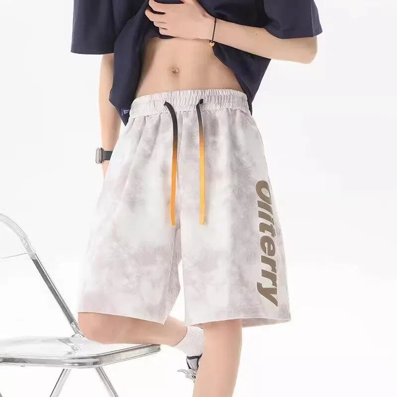 

2025 New Breathable Letter Printed Y2K Shorts For Men Casual Sports Straight Leg Short Pants Summer Outdoor Beach Baggy Bermudas
