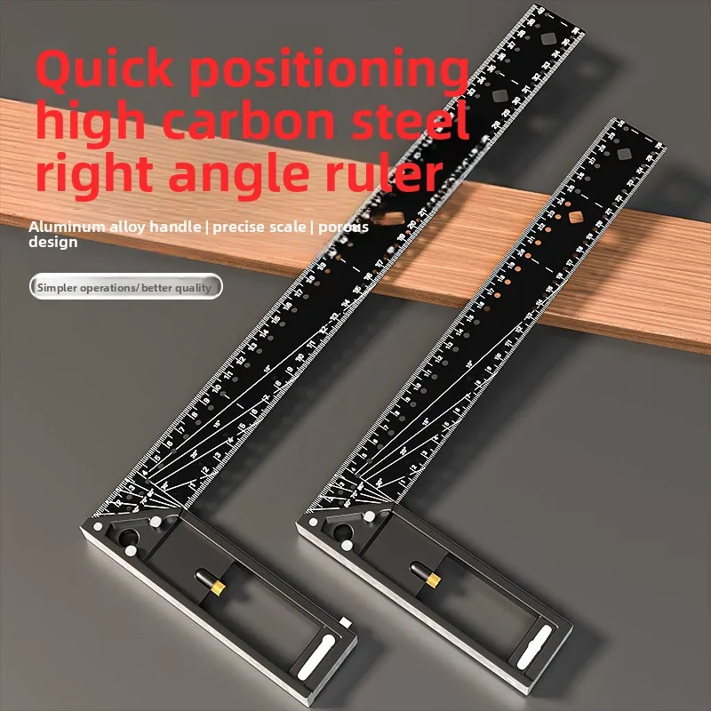 Multifunctional square ruler 90-degree hole angle ruler 45 high-precision positioning and scribing angle ruler for woodworking