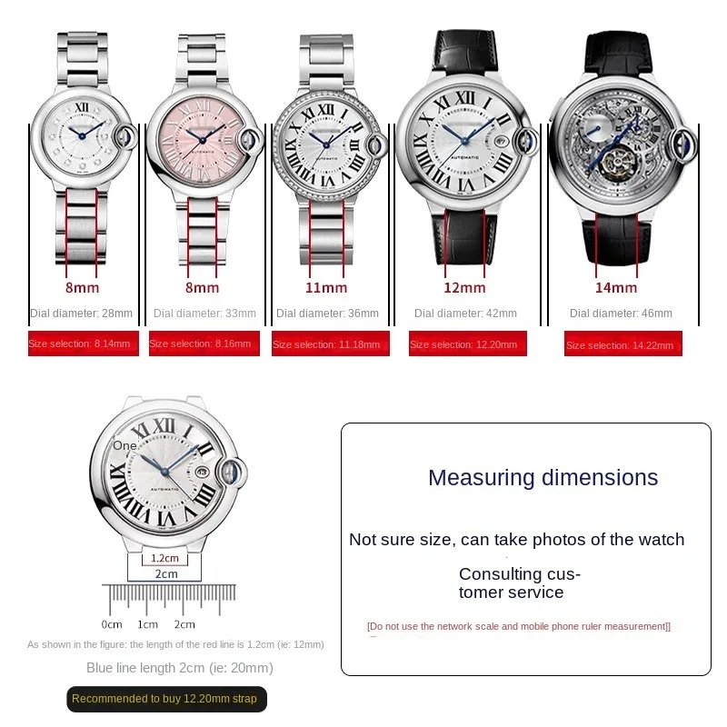 حزام ساعة مطاطي من السيليكون لكارتييه بالون بلو WSBB تصميم محدب أسود للرجال حزام بديل متين