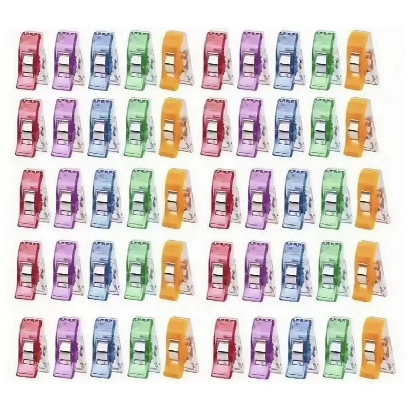 50 Stück Bunte Nähclips Mehrzweck BPA-freie Kunststoffclips für Stricken, Häkeln, Nähen, Heimwerkerzubehör – Detail 5