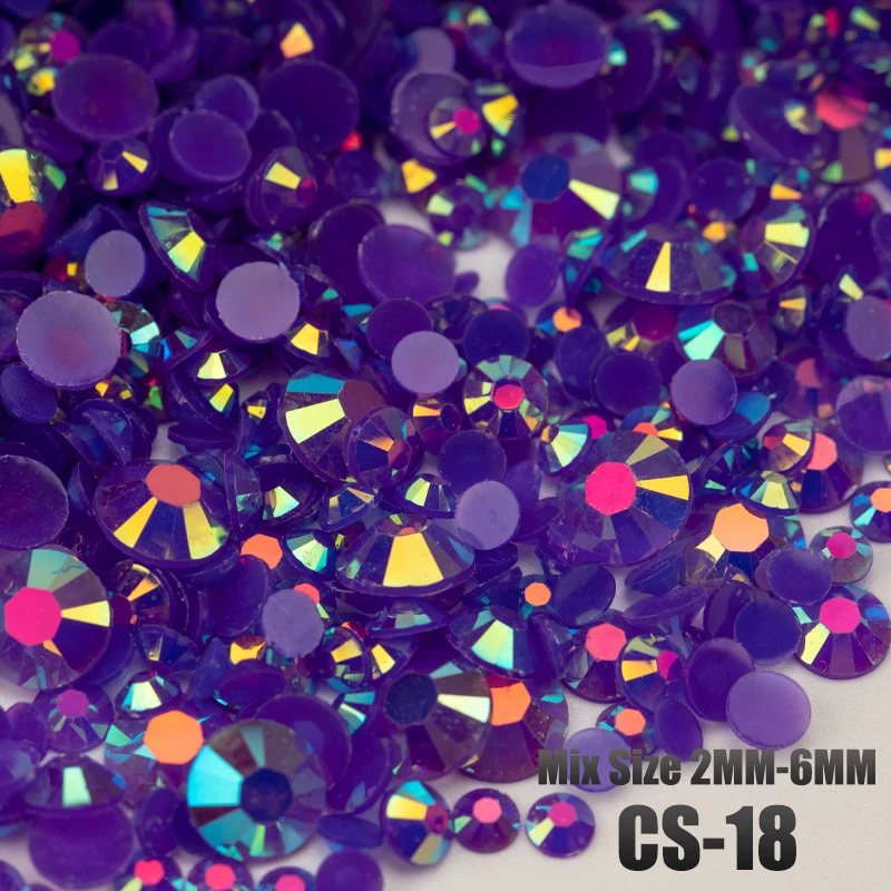 VDD 30/100g Gemischte Größen 2-6mm Harz-Strass-Kristall-Flachsteine aus Kunststoff Großhandel DIY Nagelzubehör Kunsthandwerk Dekoration – Detail 22