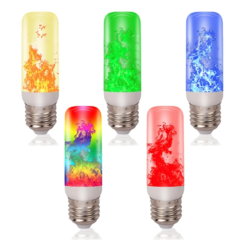 Flickering Light Bulb Simulate Burning Fire Effect Lamp 4 Modes Fire Light Bulbs