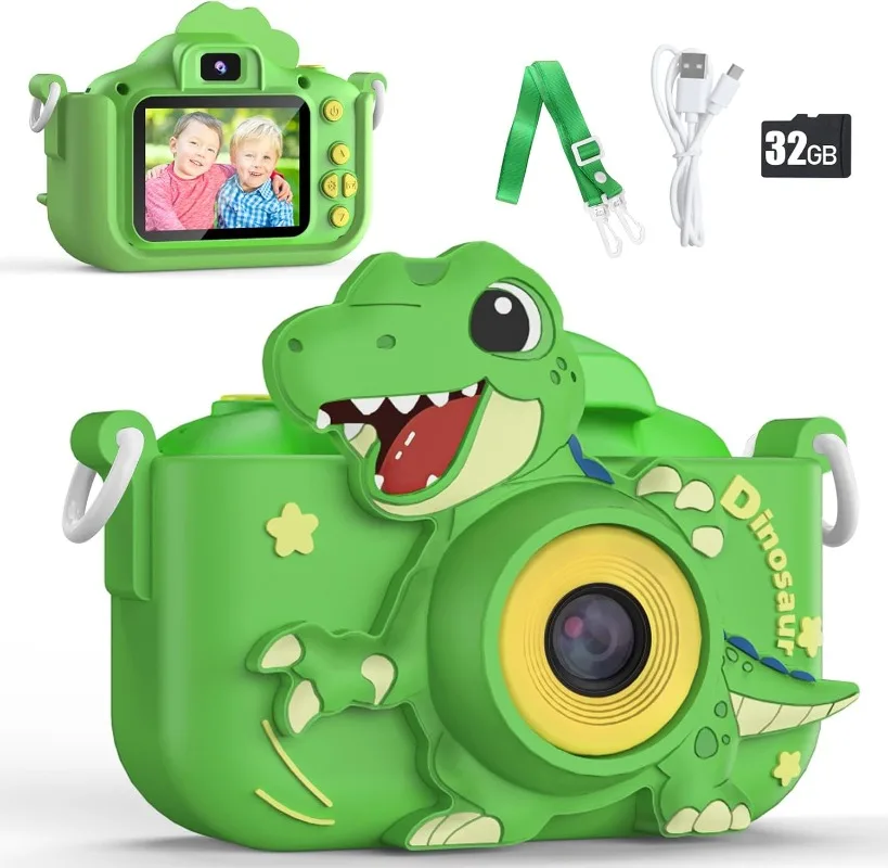 48MP Kids Camera for Child  Video Selfie Camera-Christmas Birthday Dinosaur Gift for Toddler, HD Digital Camera Toy for Child