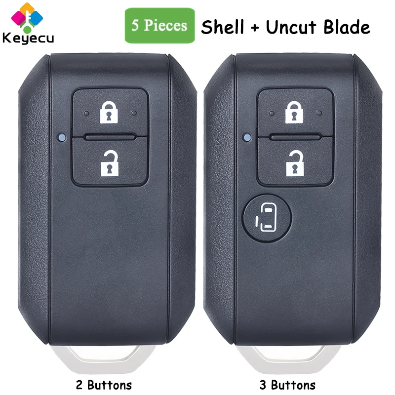 KEYECU 5 Pieces Smart Remote Car Key Shell Case Cover With 2 3 Buttons Fob for Suzuki Swift Wagon R Monopoly Spacia Jimny Sierra