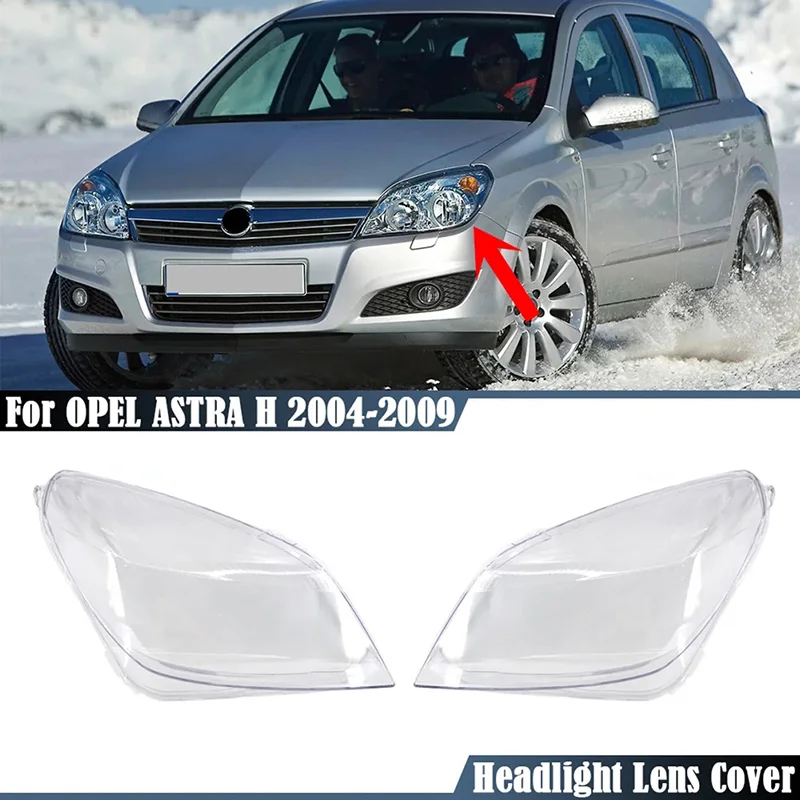 Left Car Headlight Lens Cover Head Light Lamp Lampshade Front Light Shell for Opel Astra H 2004 2005 2006 2007 2008 2009