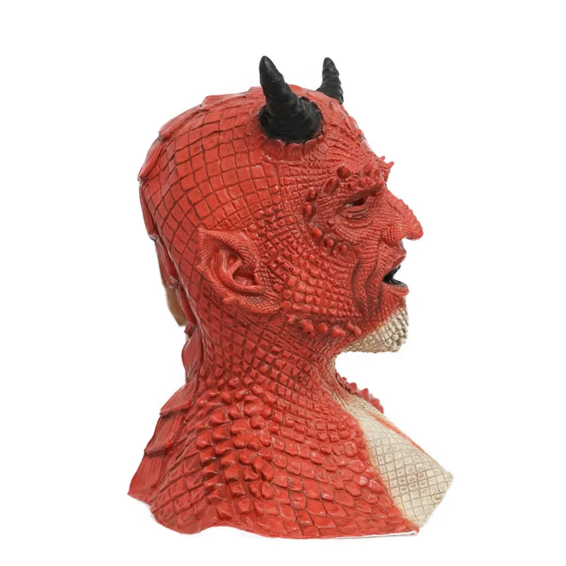 Dragon Man Latex Maskers Scary Halloween Cosplay Props Hel Demon Horry Head Cover Kostuum Prop Carnaval Pasen Purim Fancy Dress