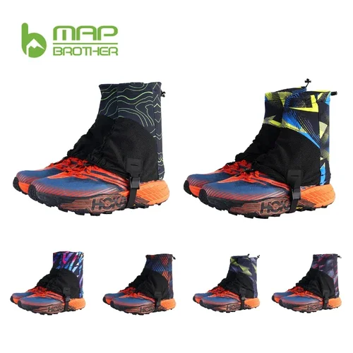 MAP BROTHER F1001 Polainas de rastreo para correr unisex al aire libre Fundas protectoras para zapatos a prueba de arena para senderismo y maratón reflectantes