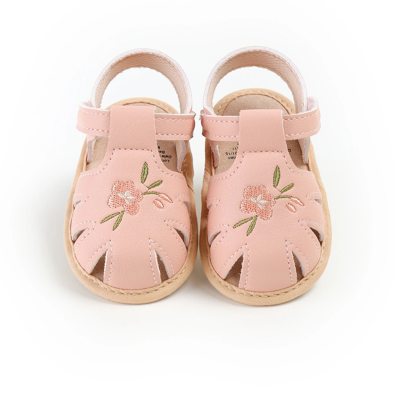 صنادل للفتيات الصغيرات أحذية مسطحة صيفية أحذية أطفال حديثي الولادة أحذية مشاية أولى أحذية مطرزة عند أصابع القدم