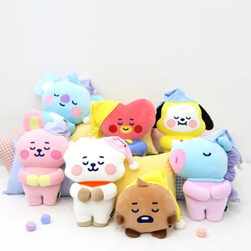 Anime Cartoon Bt21 Tata Cooky Chimmy Plush Toy Y2K Fashion New Plush Doll Pillow Office Bedroom Nap Pillow Gift for Friends