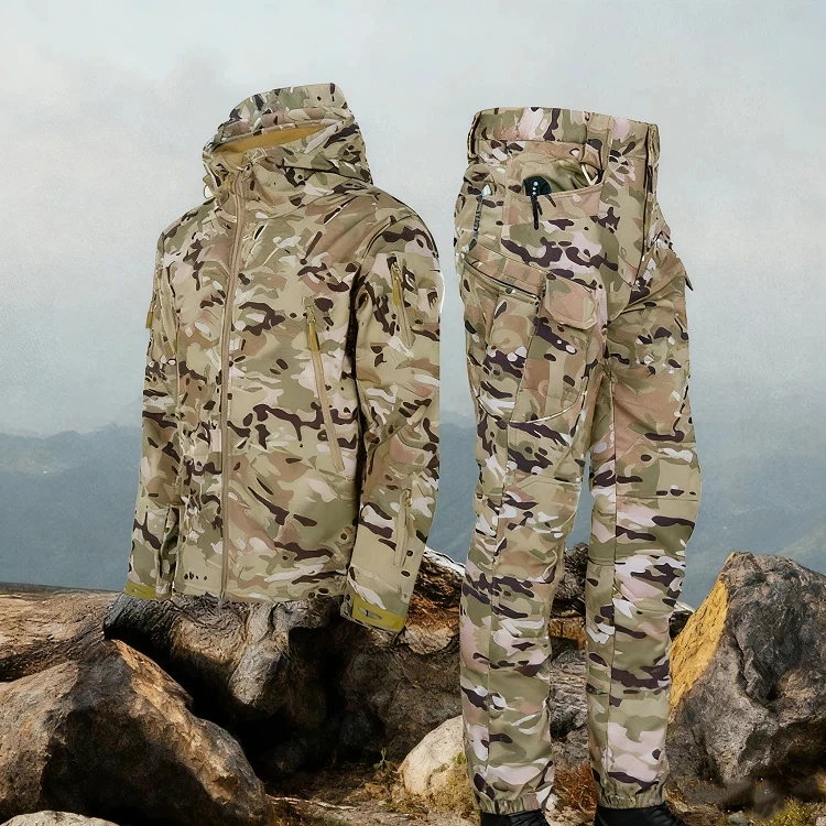 

Three in one tactical training suit camouflage thickened set windproof set autumn/winter men's autumn/winter set men's set