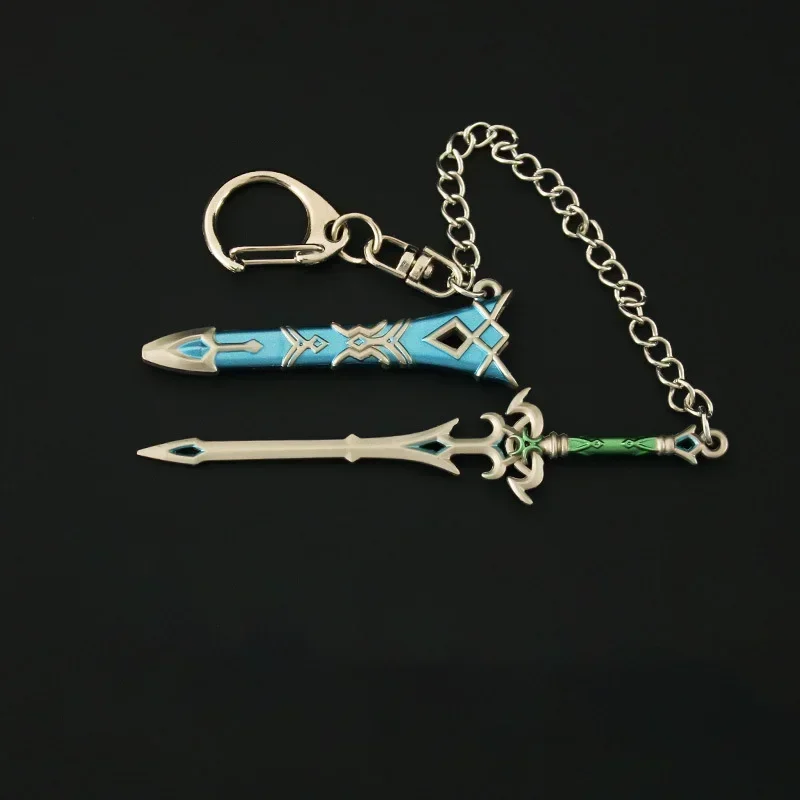 9 cm The Hyrule Fantasy Arma Portachiavi Zora Spada Gioco in metallo Periferia Arma Ciondolo Ornamento Accessori Portachiavi Regalo Giocattoli
