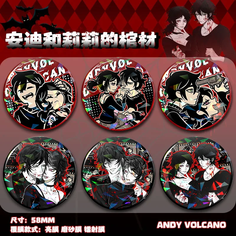 أنيمي نعش اندي و ليلي شارة بروش دبوس الملابس على ظهره الديكور التلبيب علامة الصدر شخصية