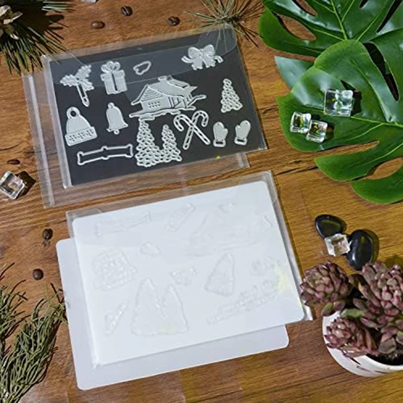 Clear Stamped And Die-Cut Storage Bags, Reusable Stamp Template Envelopes For Organizing Scrapbooking Supplies, A Durable