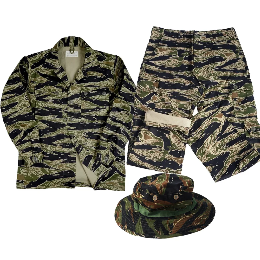 Vietnam War Suit Jacket Pants Hat Replica of World War II Vietnam Equipment Soldier Jacket Hat Casual Training Suit Hat WWII WW2