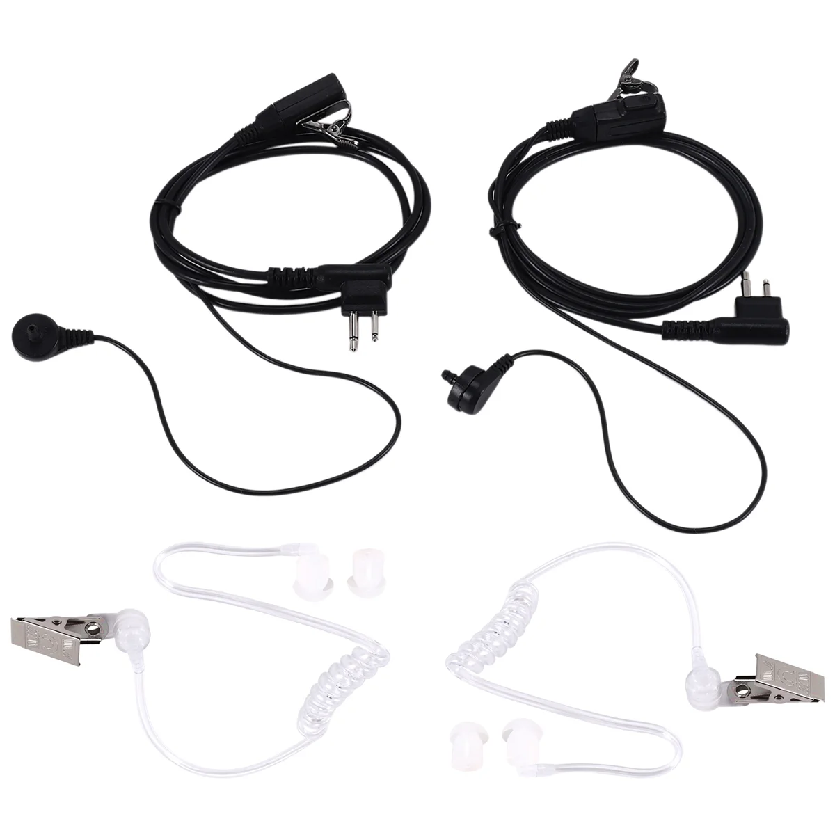 2Pack Fbi Style 2Pin Covert Acoustic Tube Earpiece Ptt Headset For Motorola 2 Ways Radio GP88S GP300 GP68 GP2000 GP88 GP3188