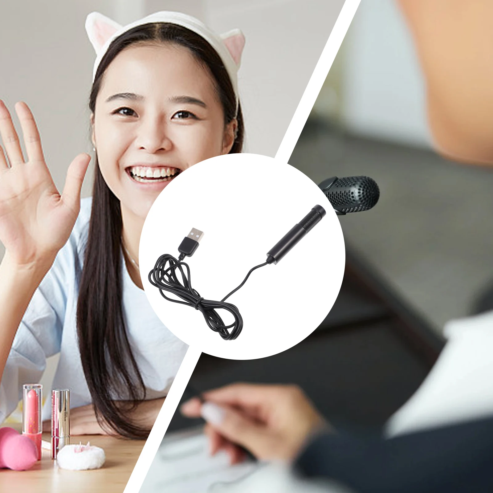 

Mini USB Microphone Durable Lightweight for Game Chat Live Streaming Singing Meetings Hosting Broadcasting