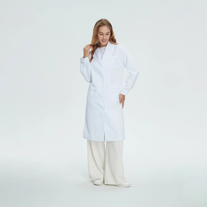 Doctor's Overalls Long Sleeve Coat With Adjustable Belt Professional Work Uniform Women's Clinic Beauty Salon Nursing Workwear