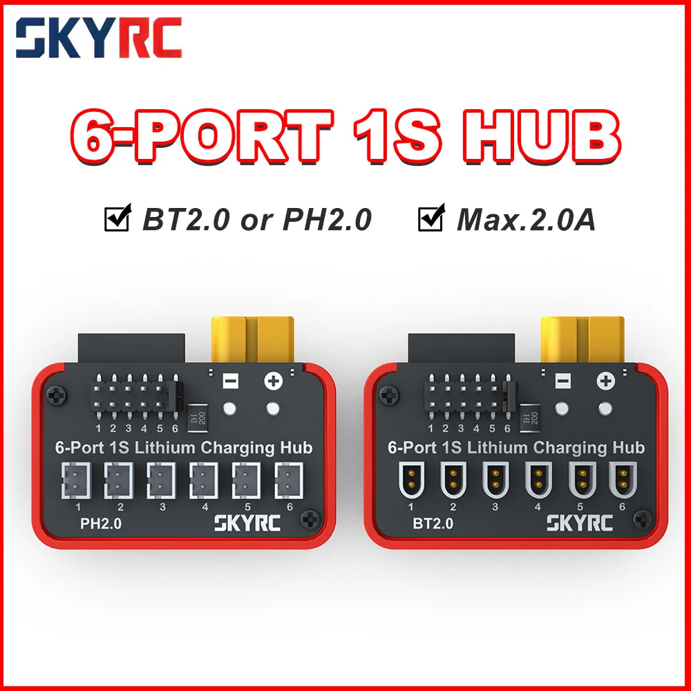 

SKYRC Battery Charging Hub OSH 6-Port 1S Battery Charging Hub For LiPo LiFe Li-ion LiHV Support B6neo B6ACneo B6neo+ B6neo 2