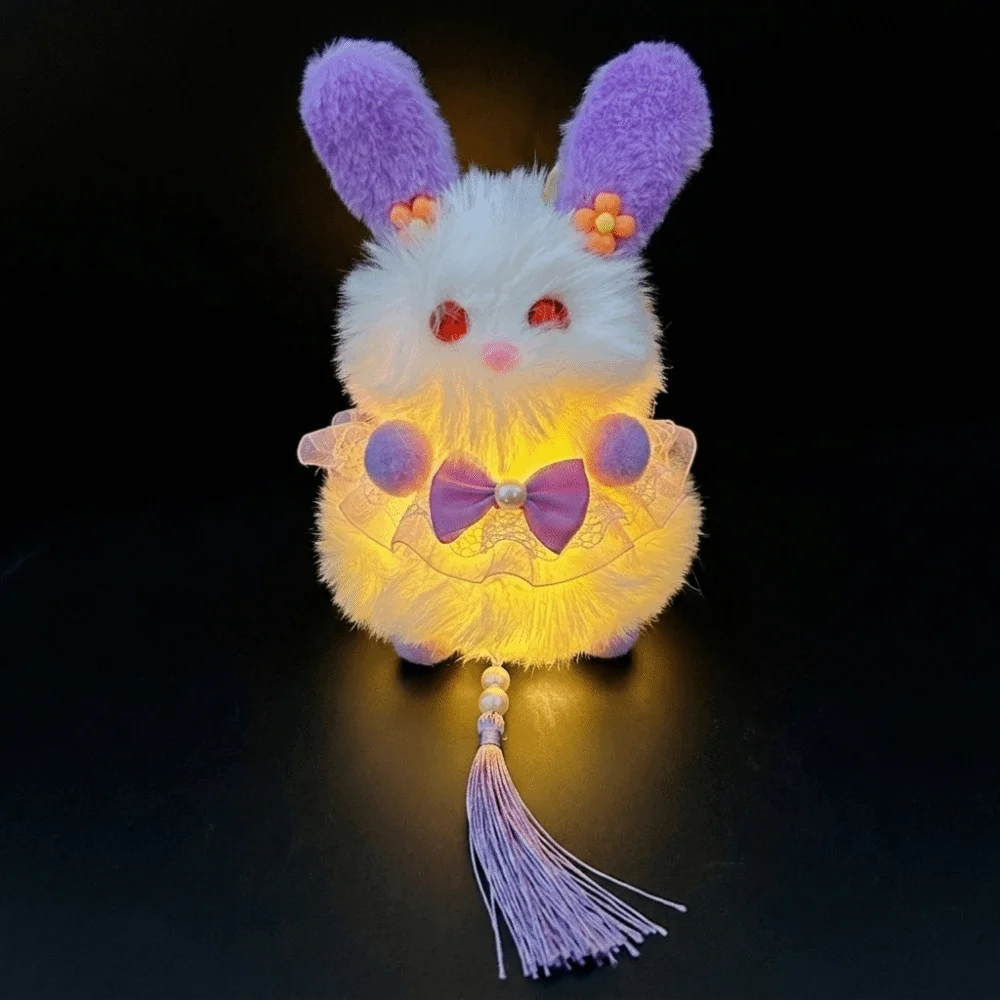 Chinese Style Mid-Autumn Festival Lantern LED Light with Tassel Luminous Handheld Lamp Festival Decoration Blessing