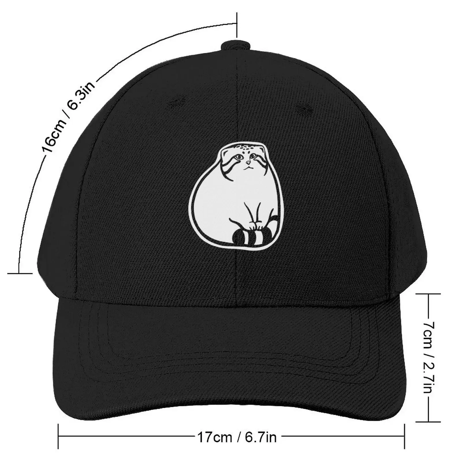 Pallas's cat paws on tail.Stylized art of a cute chonker Baseball Cap winter hats for men Beach Outing Designer Man Women's