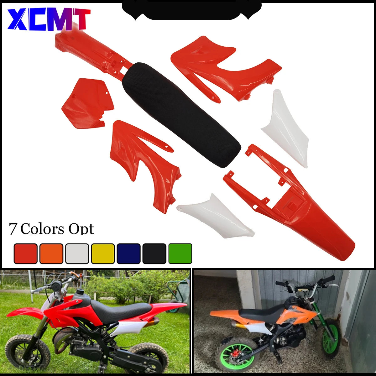 7 Color Motorcycle Apollo Kids Dirt Pocket Bike Minimoto Accessories Plastic Plastic Fairing Fenders Seat Cushion Body Kits