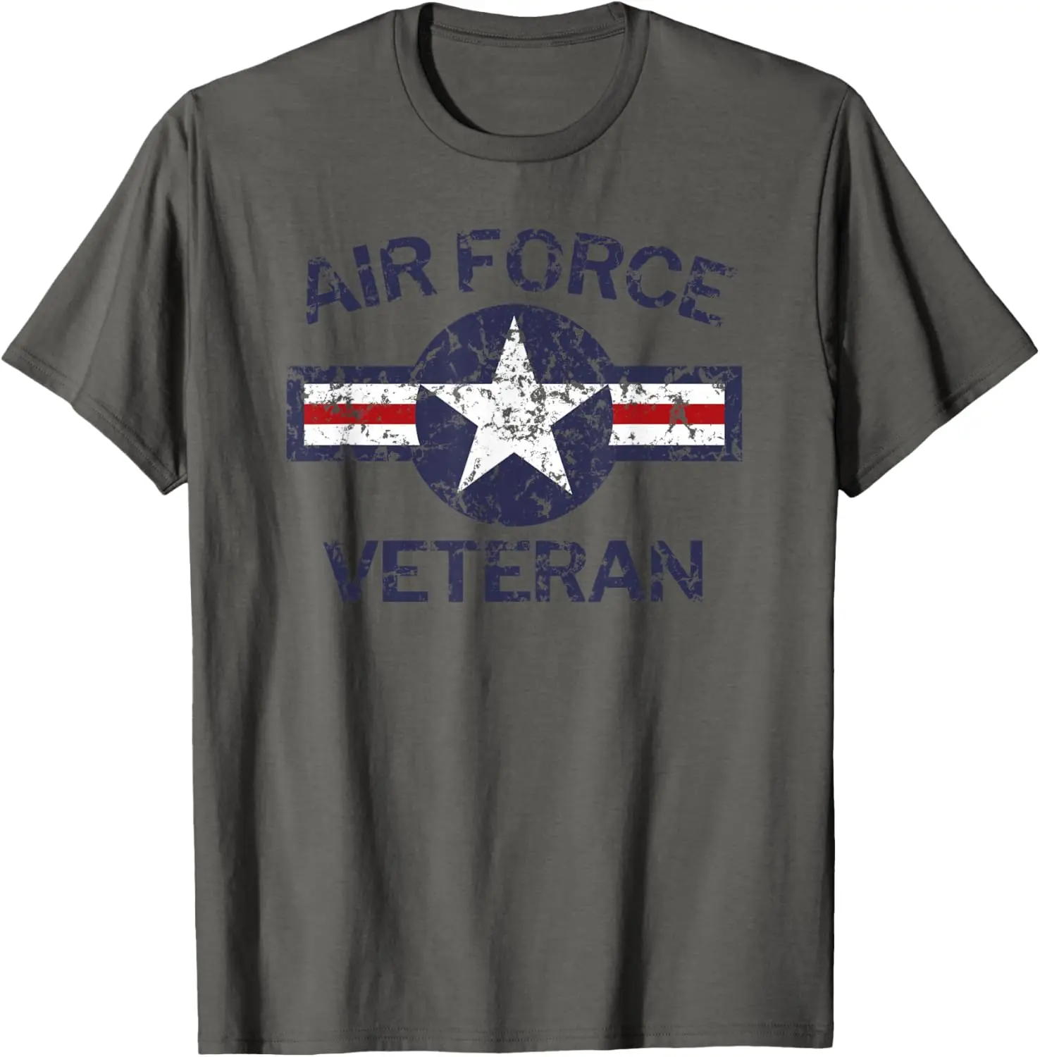 Air Force Veteran with Vintage Roundel Grunge T-Shirt 100% Cotton O-Neck Short Sleeve Summer Casual Mens T-shirt Streetwear