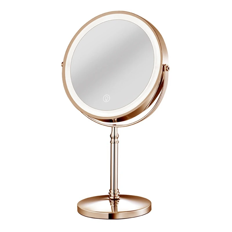 

1Set Rechargeable Make Up Mirror Magnification Cosmetic Mirror 2 Side Brightness With 3 Colors C