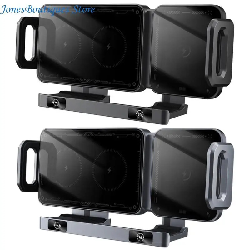 

Heat Dissipation Wireless Charging Car Dock Auto Clamp Holder 90° Rotating Design Universal Fast Charging Station W8KE