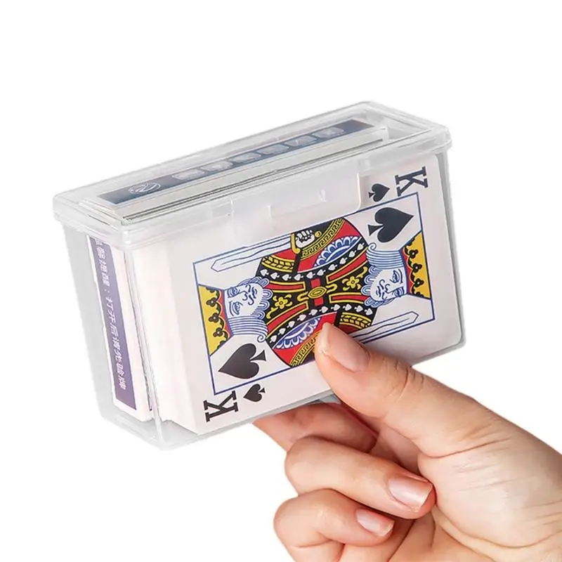 u75cクリアプラスチックプラスチックカードケース空のトレーディングカードストレージボックスカードデッキケース屋内屋外カードゲームの主催者