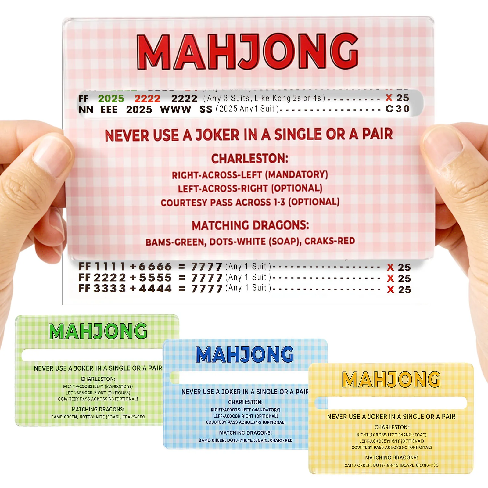 4 Pack Mahjong Line Readers Acrylic Mahjong Line Finders Portable Mahjong Card Line Reader Built in Rules Mahjong Accessories