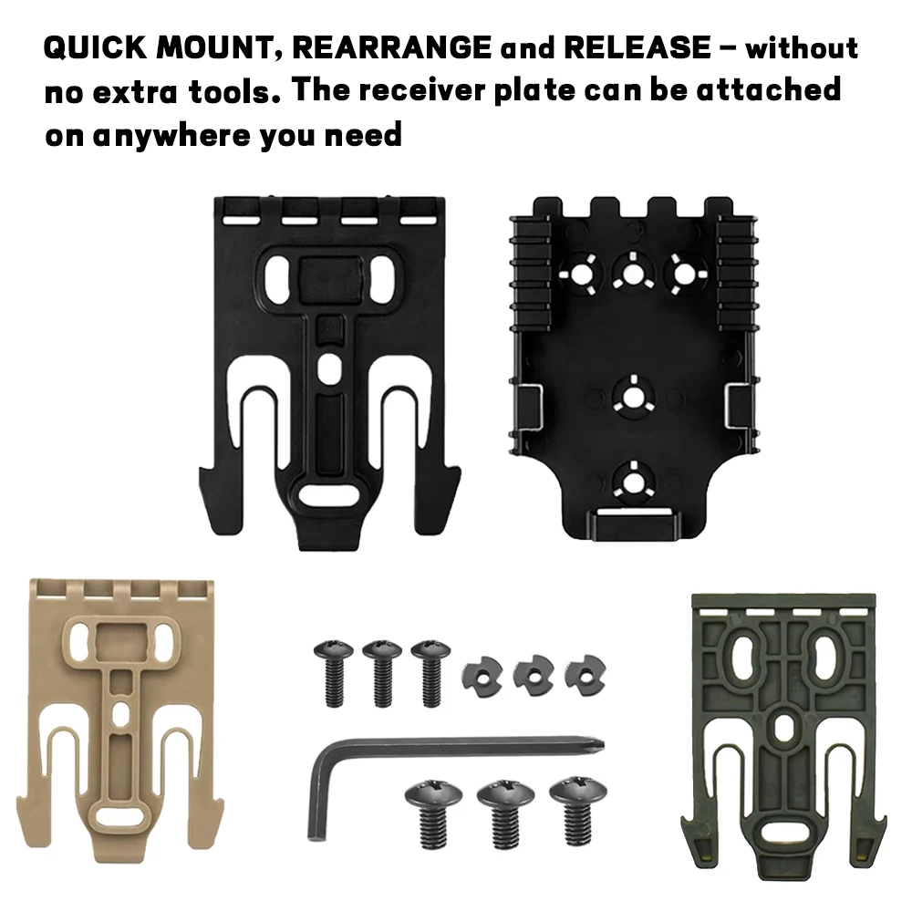Quick Locking System Kit,Holstopia QLS Platform Attachment with Locking Including Fork and Duty Receiver Plate for Duty Holsters