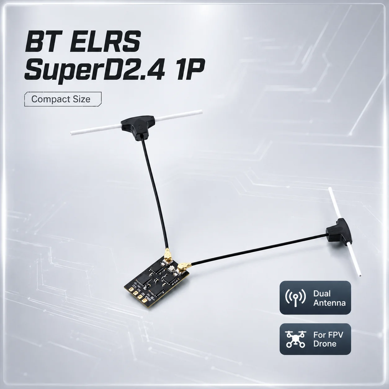 BETAFPV SuperD 2.4GHz ELRS Diversity Receiver Dual T Antenna TCXO CRSF 22x14mm For FPV Drone Fixed Wing RC Aircraft DIY Build