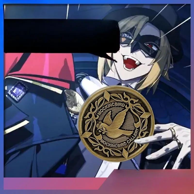 Zenless Zone Zero Hugo Vlad Cosplay لعب الأدوار الدعامة المعدنية التذكارية عملة محظوظة شارة تذكارية هدية حفلة الهالوين