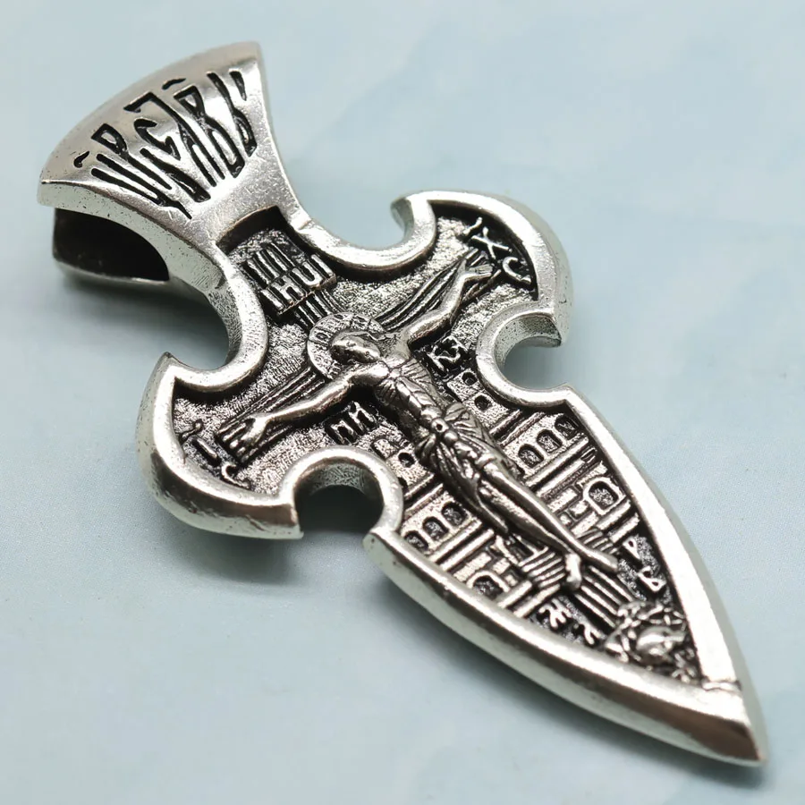 Buy 5 Get 1 Free 51x27mm 14.5g Highly Recommend Orthodox Jesus Christ Crucifix Cross Archangel Michael Stainless steel Pendant