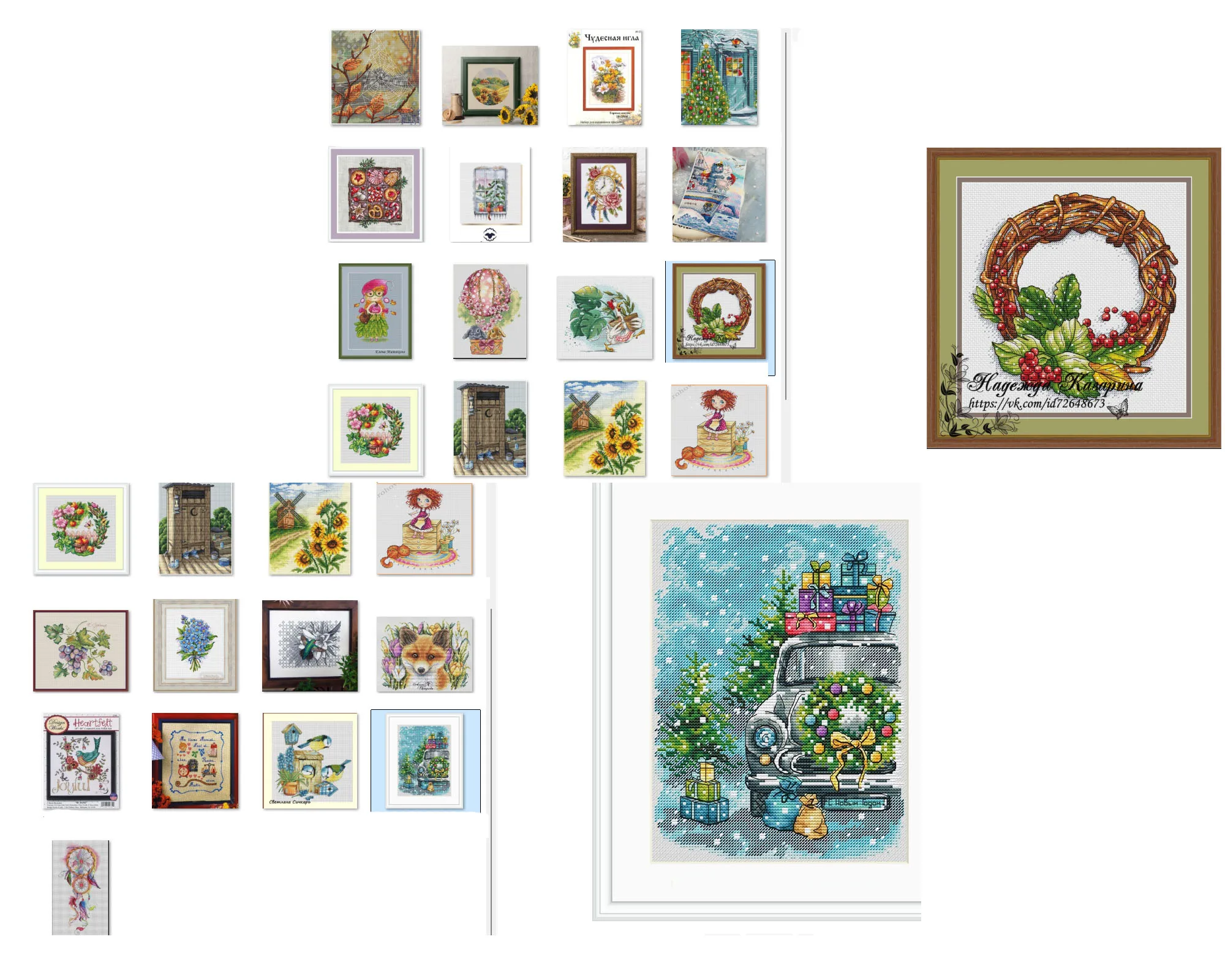 Cross stitch Kit 14CT 18CT 25CT Canvas Cross Stitch DIY Embroidery Set DMC Threads Craft A car filled with Christmas gifts 26-31