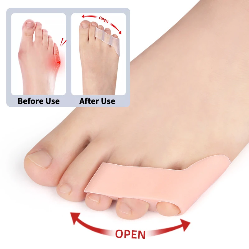 6pieces=3pairs Foot Care Tool Gel Overlapping Hammer Toe Splitter Silicone Hallux Valgus Corrector Separators Bunion Orthotics