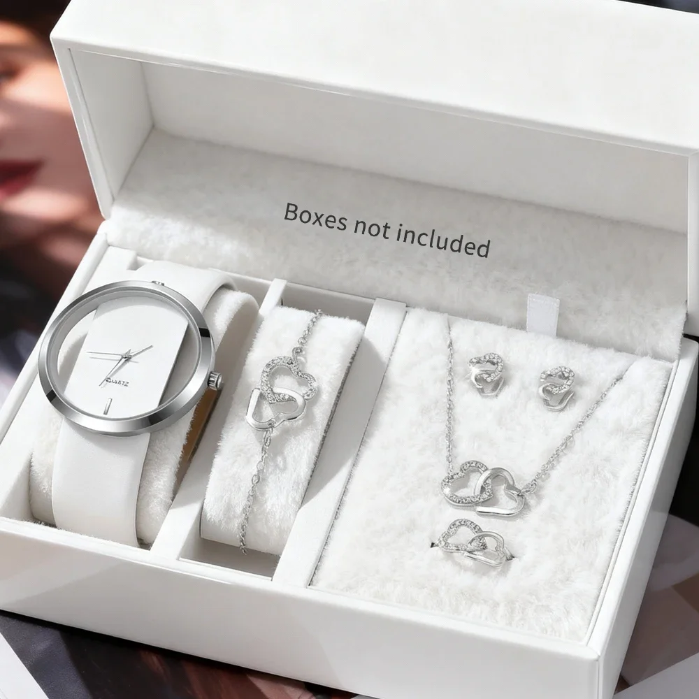 1pc fashionable and elegant women's quartz watch+5pc accessory combination set is the best choice for gift giving