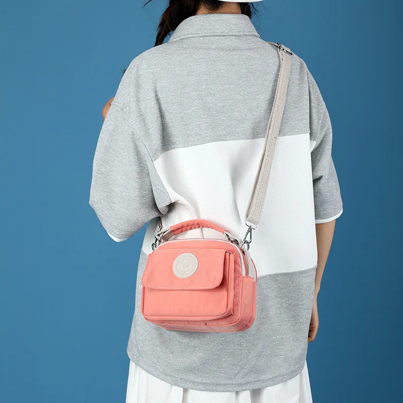 Ladies' fashionable multi-pocket crossbody bag, Japanese minimalist water-resistant lipstick, loose change portable handbag