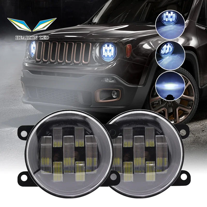 

70W LED Fog Lamp Dual-Color 12V 24V Driving Lights DRL High Low Beam White Amber for Jeep Wrangler for Dodge Chrysler Fiat