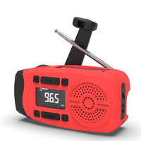 RTSHE-Hand Crank Emergency Solar Power Radio 2000Mah Portable AM/FM/WB Weather Radio LED Flashlight Phone Charging Charger